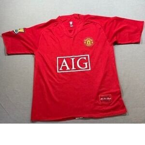 Manchester United FC 2006 2007 AIG Football Soccer Jersey Shirt Red Size L